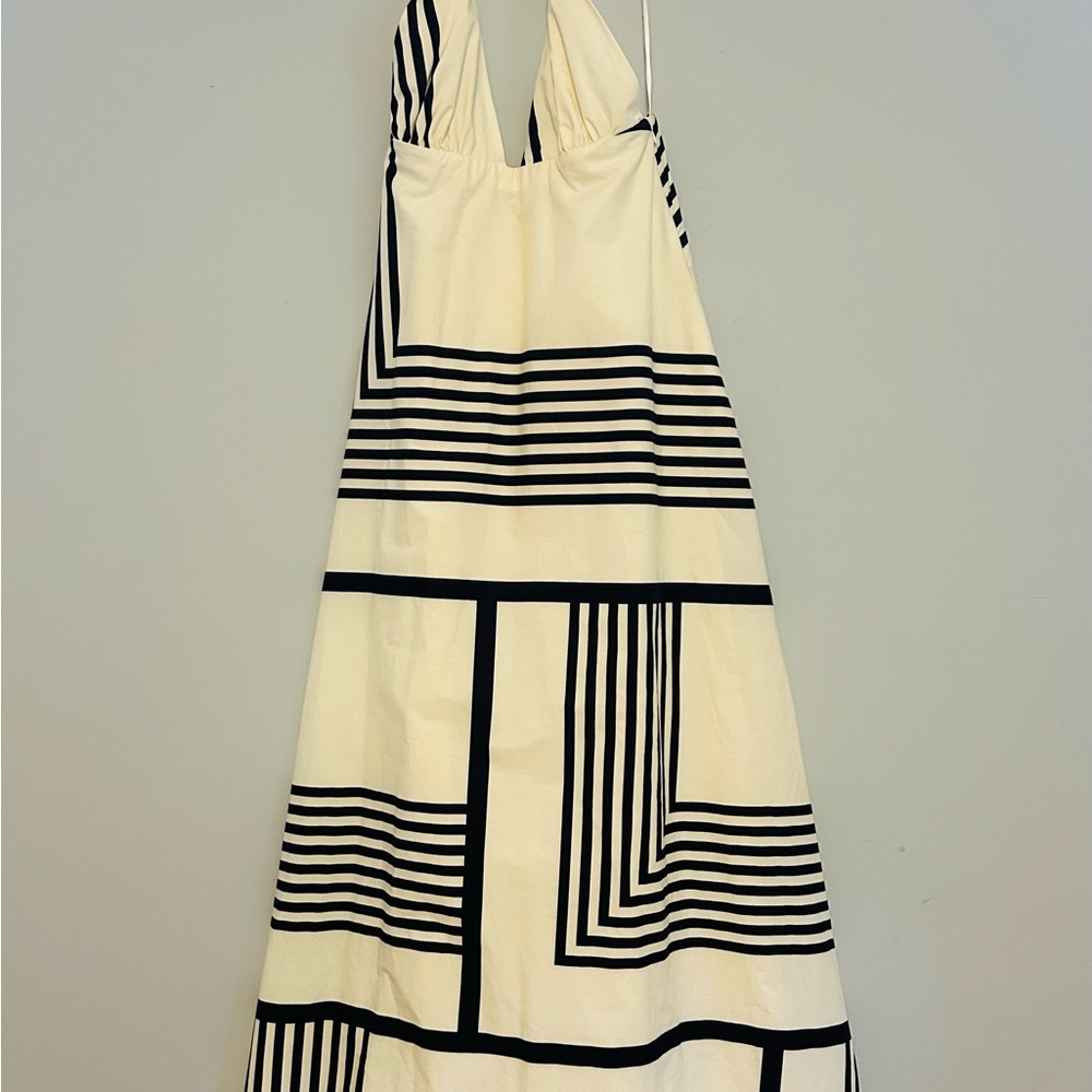 Zara Black and White Halter A-line Sundress NWOT